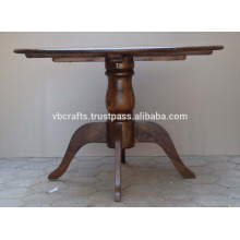 Mesa de jantar de madeira maciça de madeira de manjericão Design indiano colonial